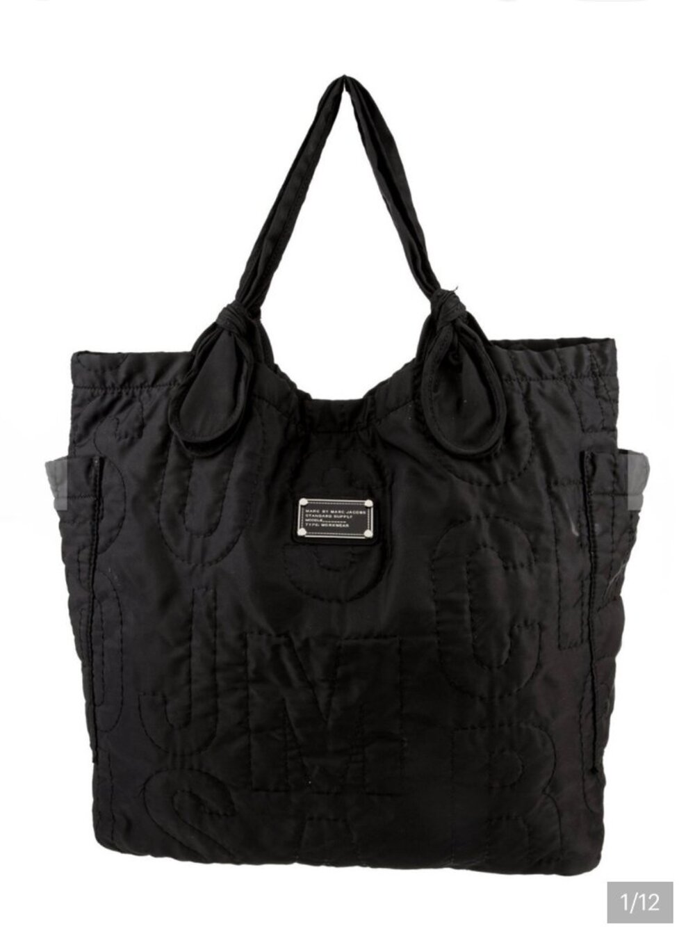 Marc By Marc Jacobs Quilted Large Tote, Travel Bag, Black, EUC